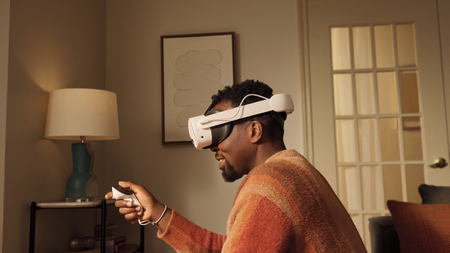 man using meta ai device